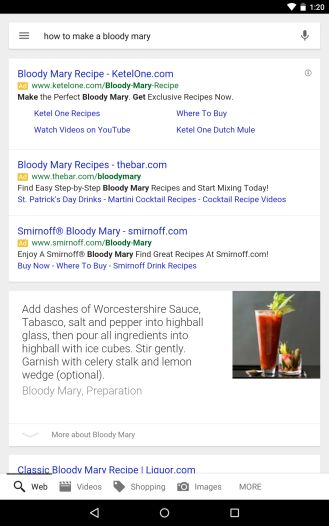 Fotografía - [Is It 5:00 Yet?] Recherche Google peut maintenant vous dire comment faire des cocktails